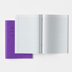 9''x7'' Exercise Book 8mm Ruled Margin Purple 80pg 100pk Purple hi-res